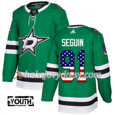 Dětské Hokejový Dres Dallas Stars Tyler Seguin 91 2017-2018 USA Flag Fashion Zelená Adidas Authentic